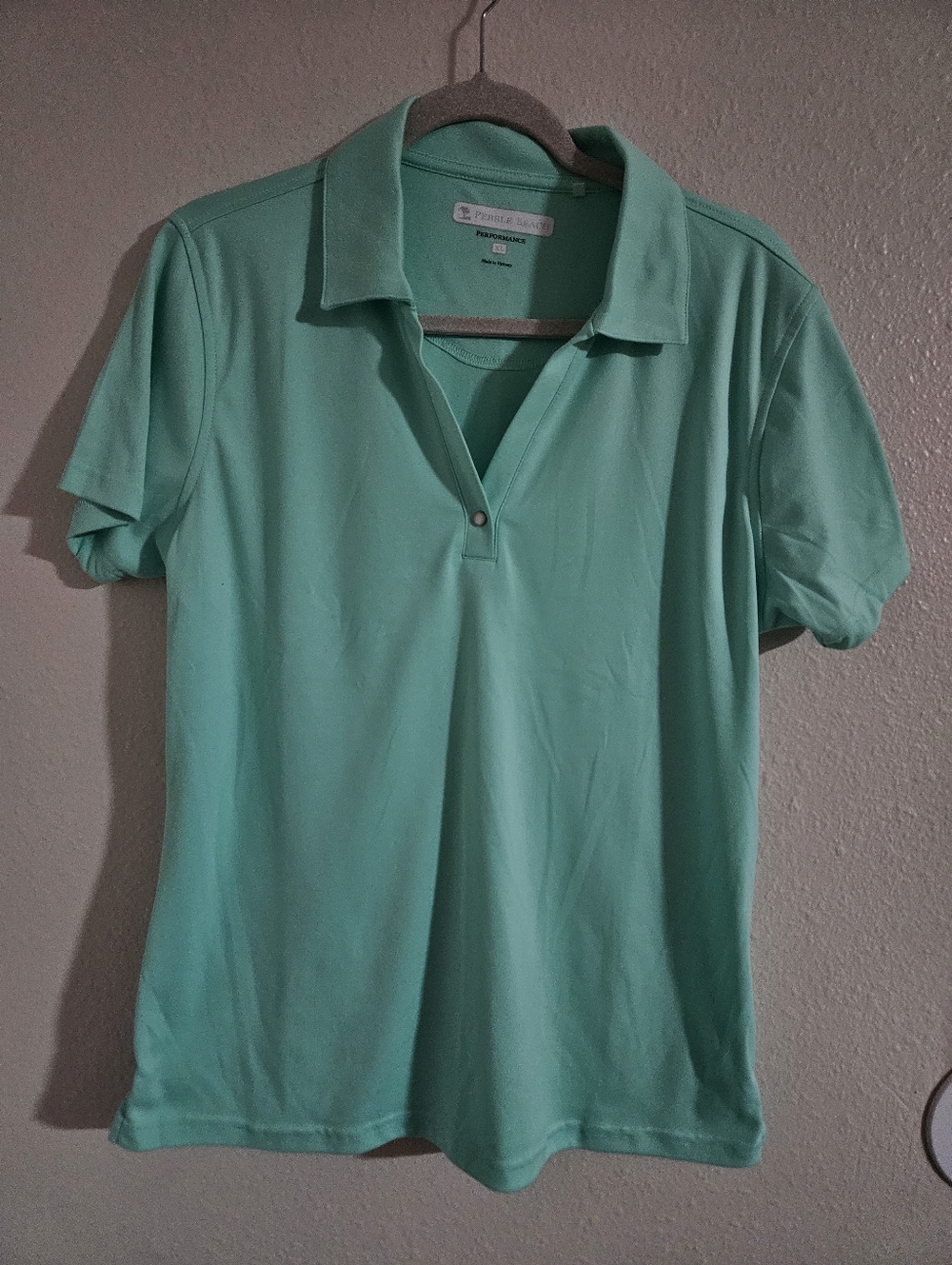 ​Pebble Beach Performance Golf Polo | Mint Green Short Sleeve XL | Athletic Athl